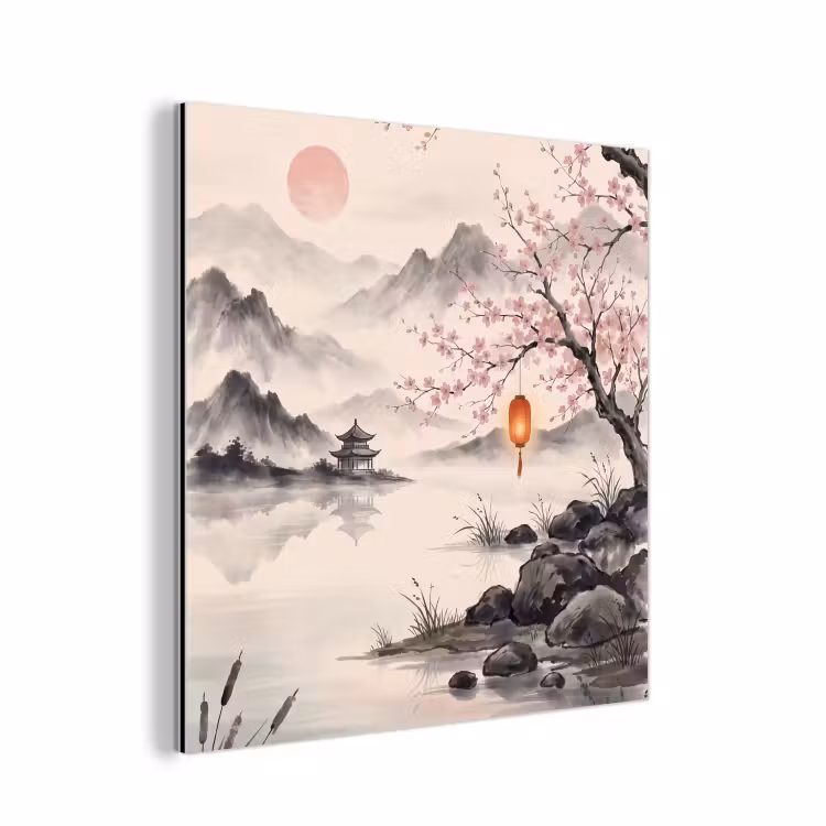Zon - Japans - Traditioneel aluminium wit klein -3d