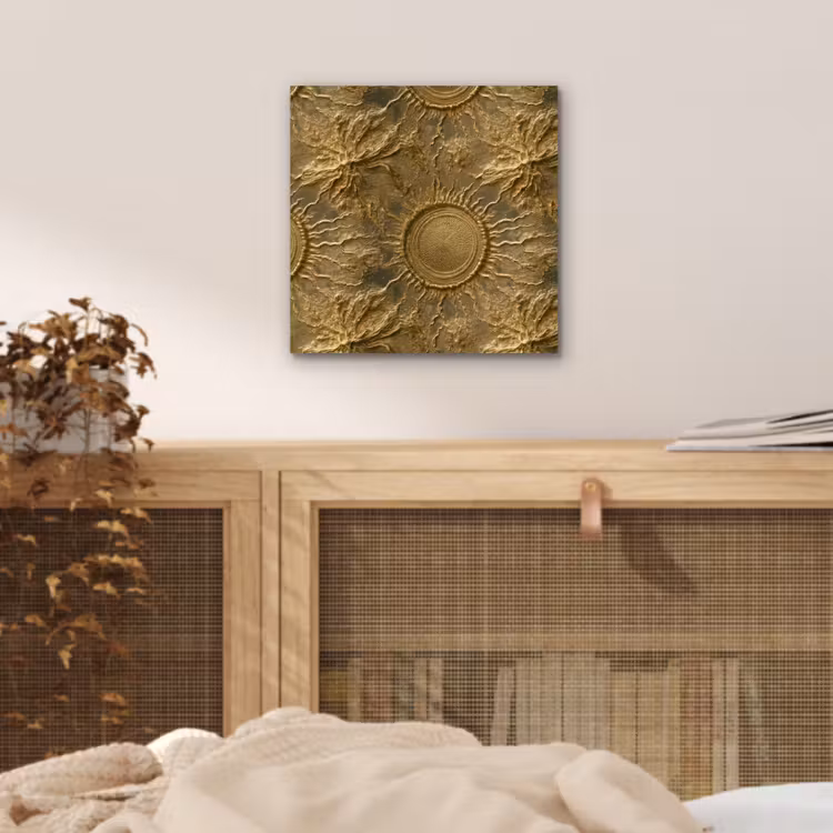 Zon - Reliëf - Antiek - Goud aluminium wit klein 46 -sfeer3
