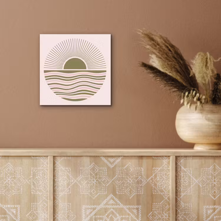 Zon - Zee - Abstract - Modern - Roze aluminium wit klein -sfeer4