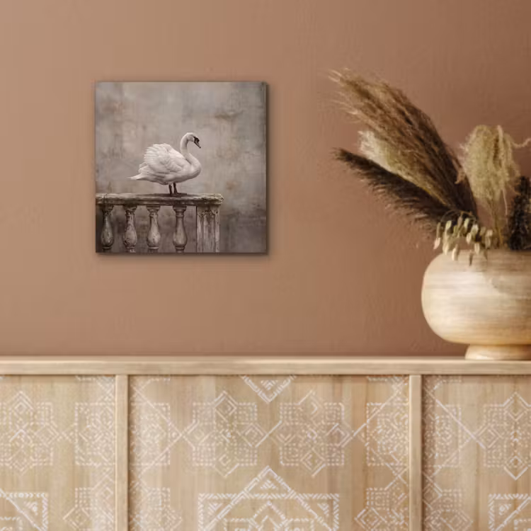 Zwaan - Elegant - Dieren - Wit aluminium wit klein -sfeer4