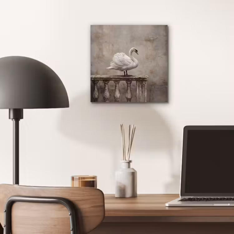 Zwaan - Elegant - Dieren - Wit aluminium wit klein -sfeer5