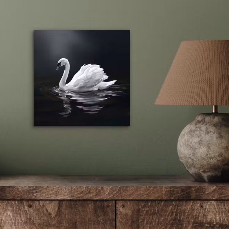 Zwaan - Water - Natuur - Realistisch - Wit aluminium wit klein -sfeer2