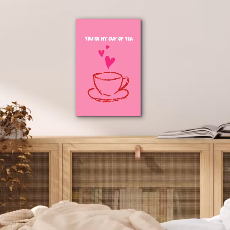 Thee - Roze - Valentijn - Tekst aluminium wit klein -sfeer3