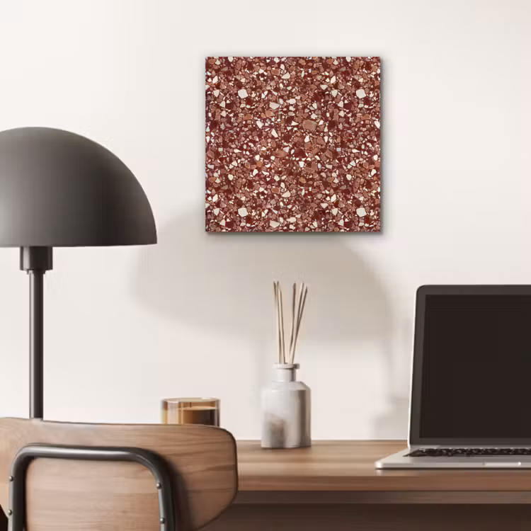 Terrazzo - Patroon - Steentextuur - Roodbruin aluminium wit klein 46 -sfeer5