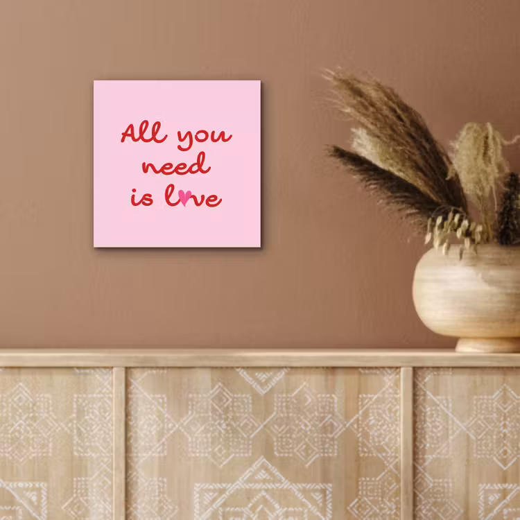 Tekst - Roze - Love - Hart aluminium wit klein -sfeer4