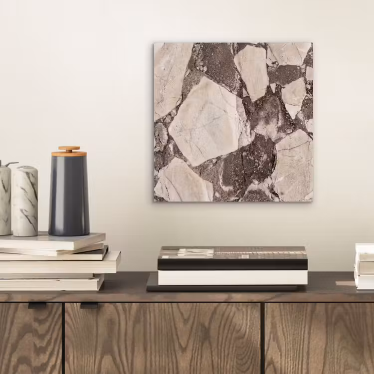 Textuur - Marmer - Abstract - Beige - Bruin aluminium wit klein -sfeer1
