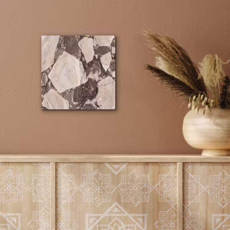 Textuur - Marmer - Abstract - Beige - Bruin aluminium wit klein -sfeer4