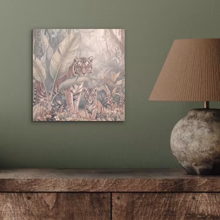 Tijger - Welp - Jungle - Illustratie - Dieren aluminium wit klein -sfeer2