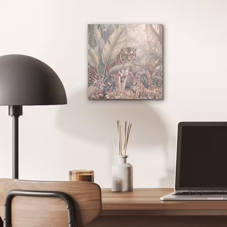 Tijger - Welp - Jungle - Illustratie - Dieren aluminium wit klein -sfeer5