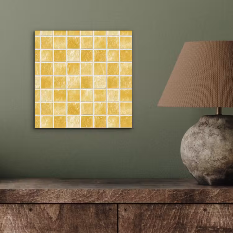 Tegels - Mozaïek - Textuur - Goudgeel aluminium wit klein 46 -sfeer2