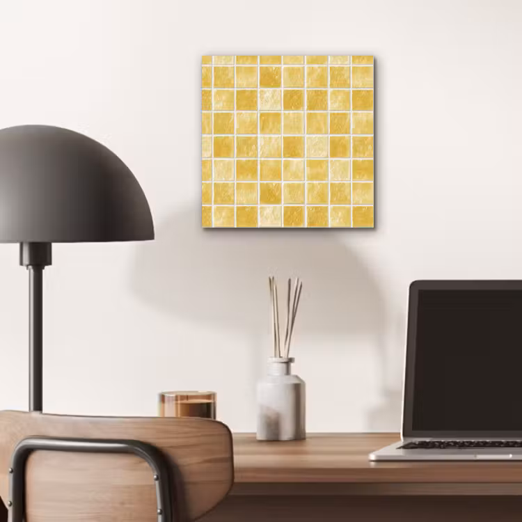 Tegels - Mozaïek - Textuur - Goudgeel aluminium wit klein 46 -sfeer5