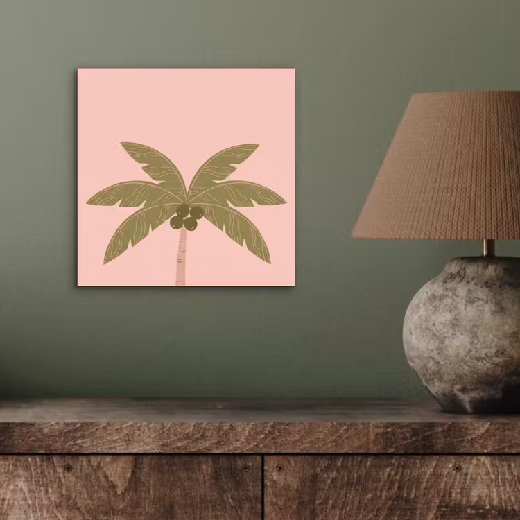 Boom - Palm - Natuur - Illustratie - Roze aluminium wit klein -sfeer2
