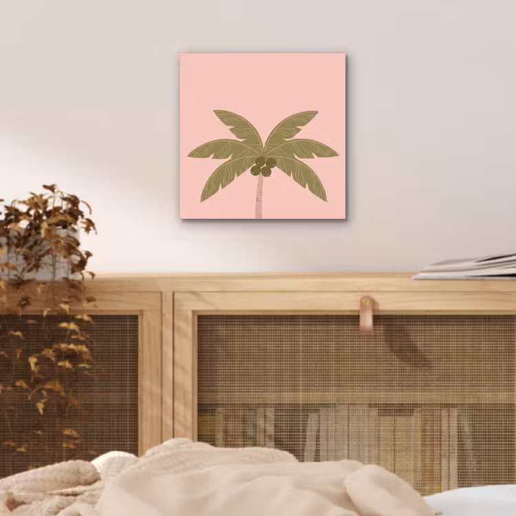 Boom - Palm - Natuur - Illustratie - Roze aluminium wit klein -sfeer3