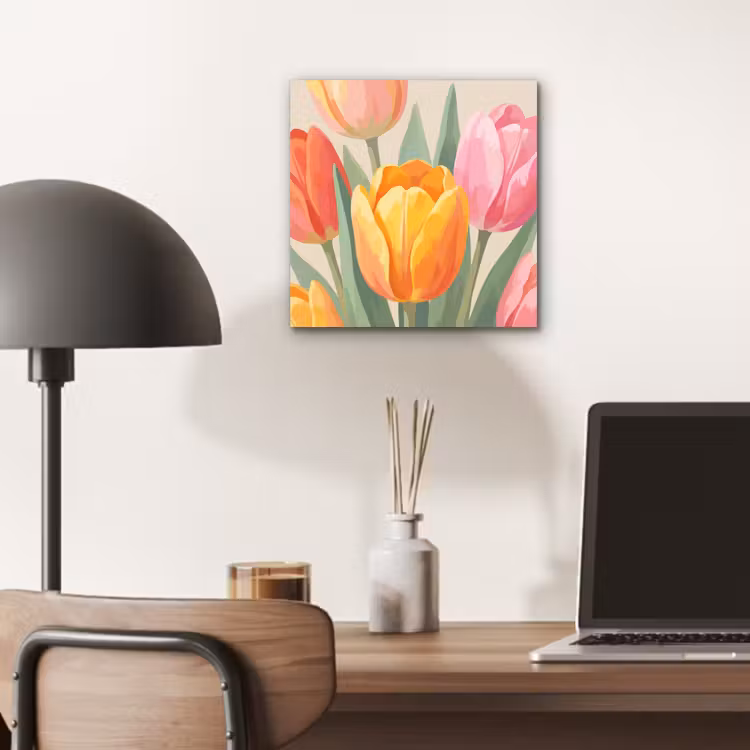 Tulpen - Abstract - Kleurrijk aluminium wit klein -sfeer5