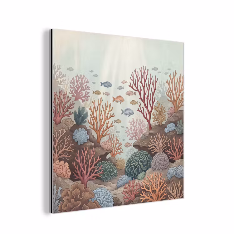 Onderwater - Koraal - Vis - Natuur aluminium wit klein -3d