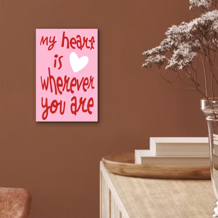 Valentijn - Hart - Liefde - Roze aluminium wit klein -sfeer4