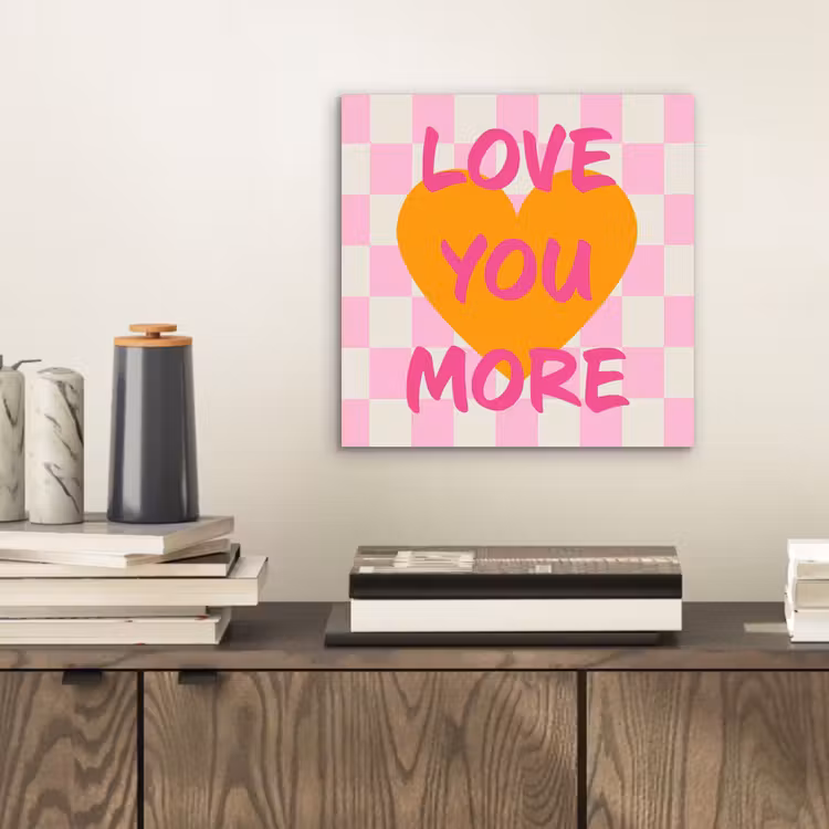 Valentijn - Love - Roze - Oranje aluminium wit klein -sfeer1