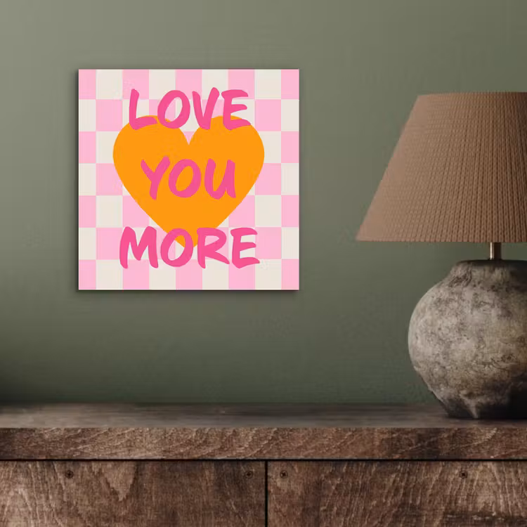 Valentijn - Love - Roze - Oranje aluminium wit klein -sfeer2