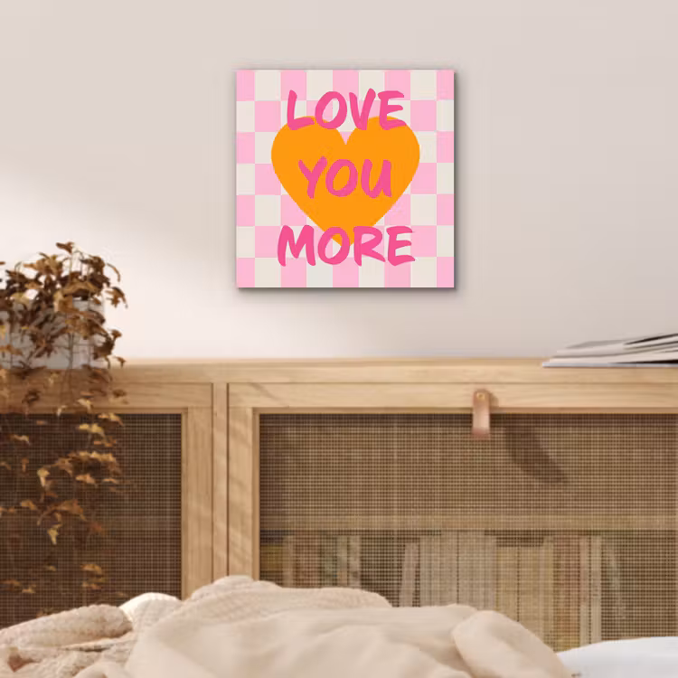 Valentijn - Love - Roze - Oranje aluminium wit klein -sfeer3