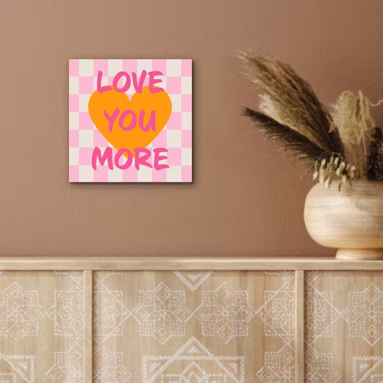 Valentijn - Love - Roze - Oranje aluminium wit klein -sfeer4