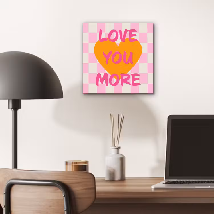 Valentijn - Love - Roze - Oranje aluminium wit klein -sfeer5