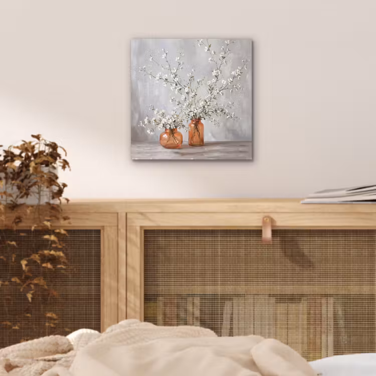 Vazen - Bloemen - Oranje aluminium wit klein -sfeer3