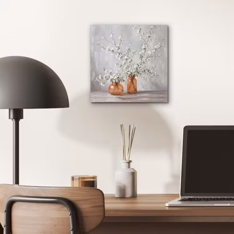 Vazen - Bloemen - Oranje aluminium wit klein -sfeer5