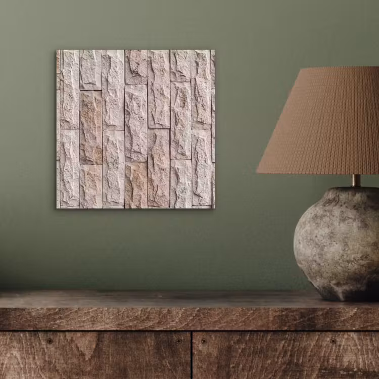 Muur - Steen - Ruw - Beige - Textuur aluminium wit klein -sfeer2