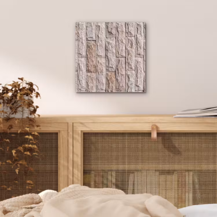 Muur - Steen - Ruw - Beige - Textuur aluminium wit klein -sfeer3