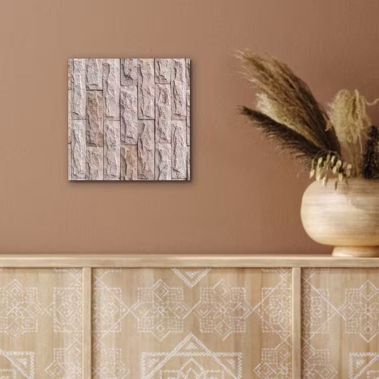 Muur - Steen - Ruw - Beige - Textuur aluminium wit klein -sfeer4