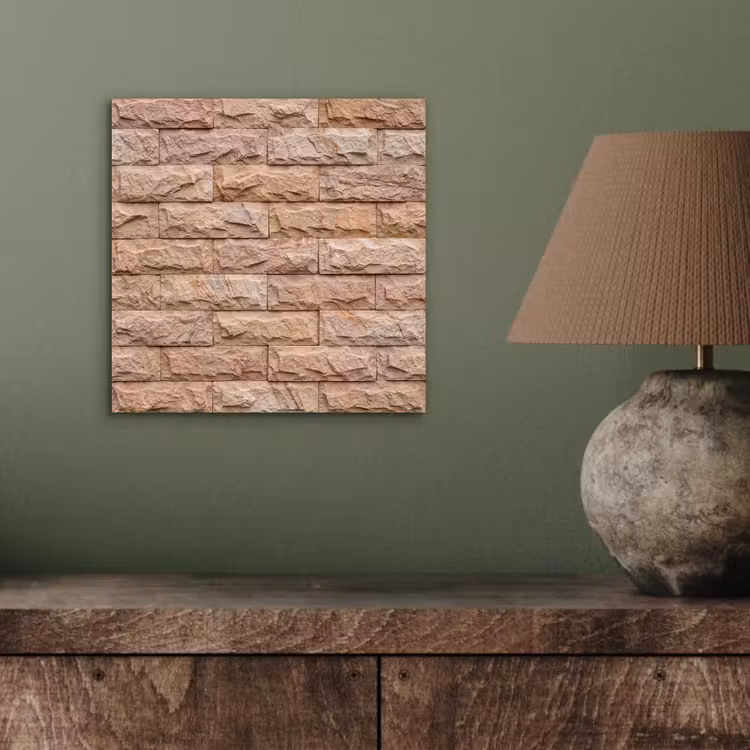 Muur - Steen - Ruw - Textuur - Beige aluminium wit klein -sfeer2