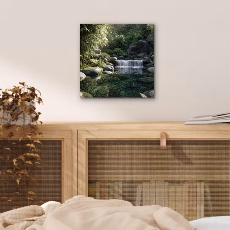 Beek - Waterval - Natuur - Groen aluminium wit klein -sfeer3