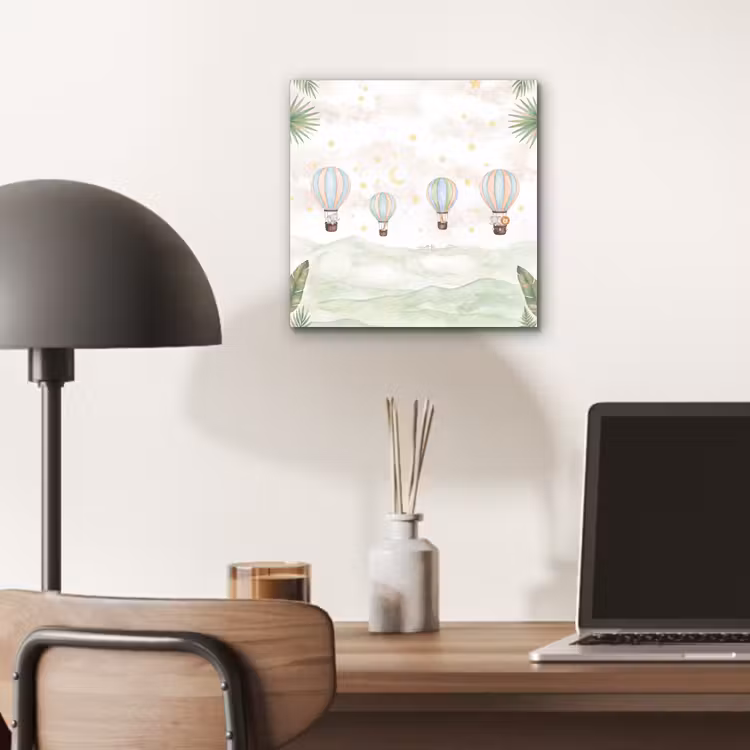 Aquarel - Luchtballonnen - Pastel aluminium wit klein -sfeer5