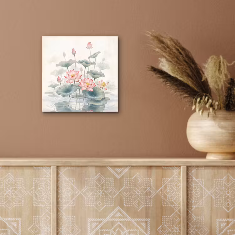 Aquarel - Lotusbloemen - Kleurrijk aluminium wit klein -sfeer4