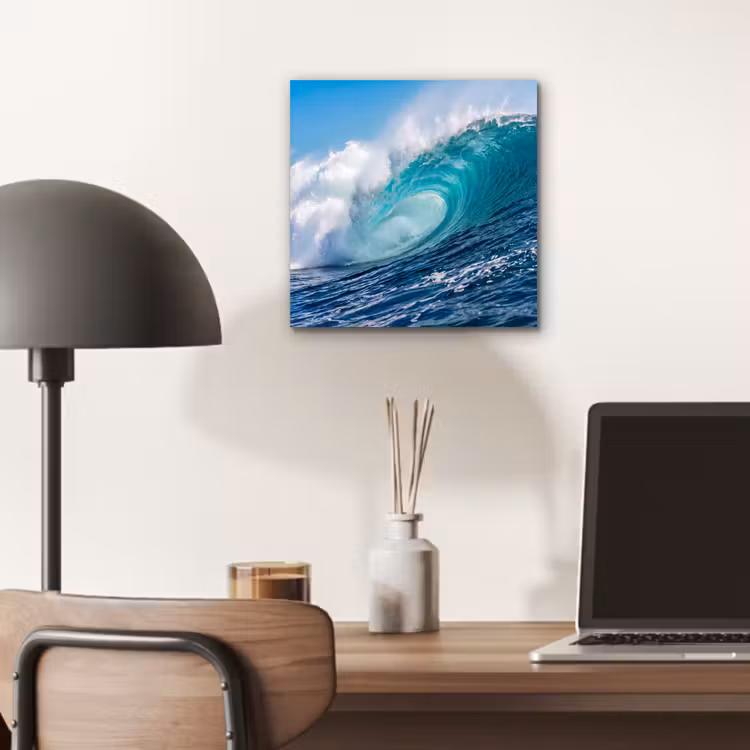 Golf - Oceaan - Water - Dynamisch - Blauw aluminium wit klein -sfeer5