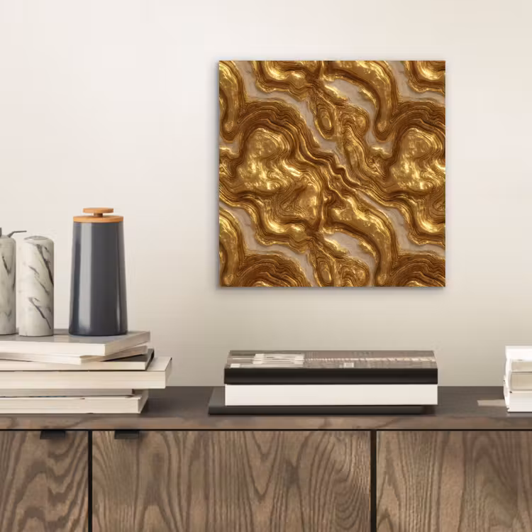 Golven - Organisch - Goud - Crème aluminium wit klein 46 -sfeer1