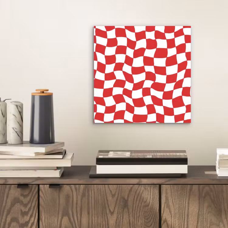 Golvend - Patroon - Rood aluminium wit klein 46 -sfeer1