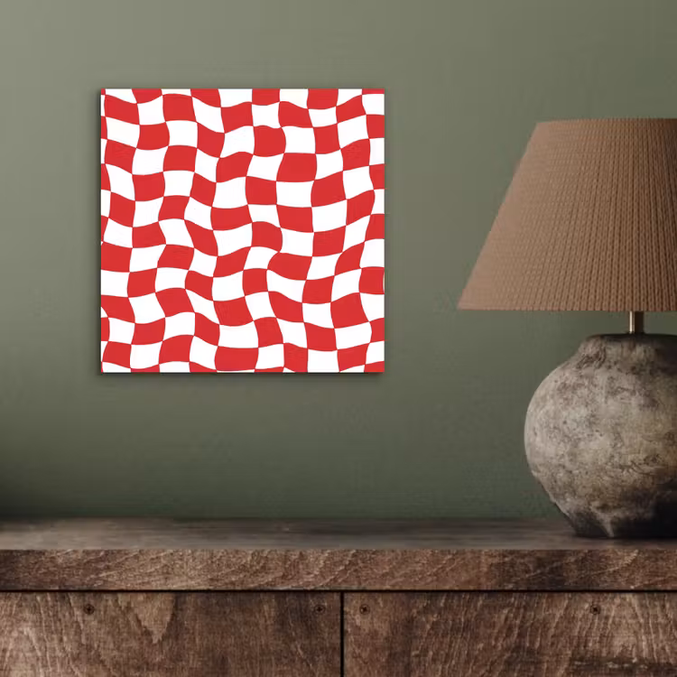 Golvend - Patroon - Rood aluminium wit klein 46 -sfeer2