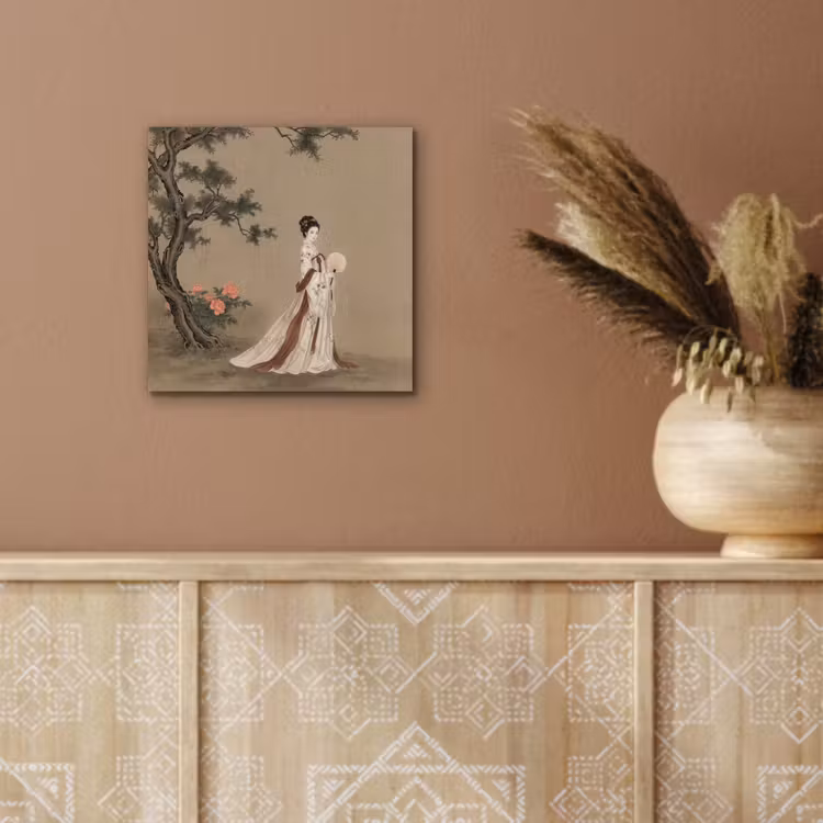 Vrouw - Azië - Kunst - Beige aluminium wit klein -sfeer4
