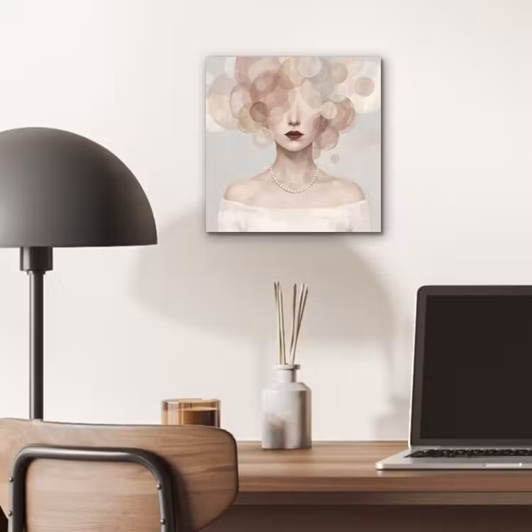 Vrouw - Cirkels - Beige aluminium wit klein -sfeer5