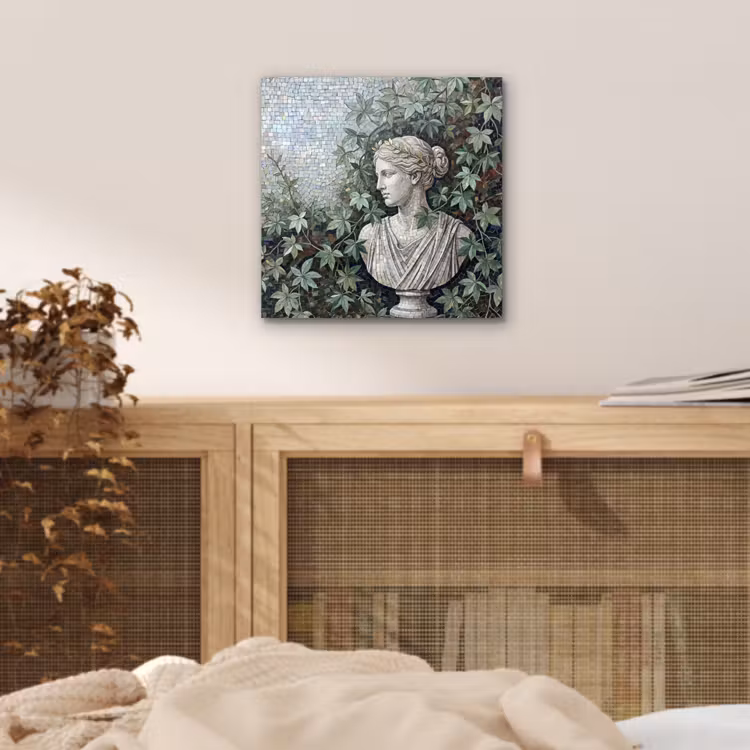 Vrouw - Klassiek - Mozaiëk - Natuur - Groen aluminium wit klein -sfeer3