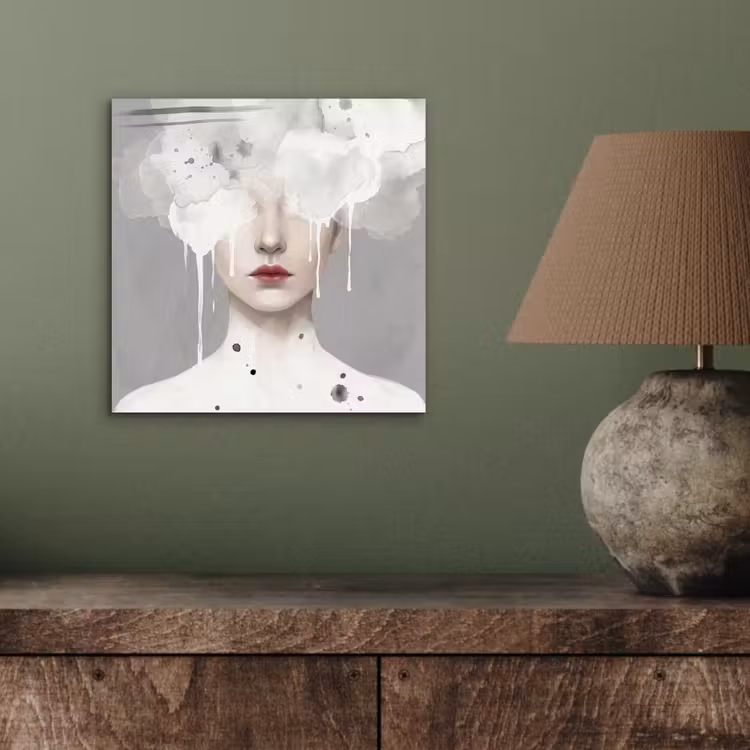 Vrouw - Wolk - Grijs aluminium wit klein -sfeer2