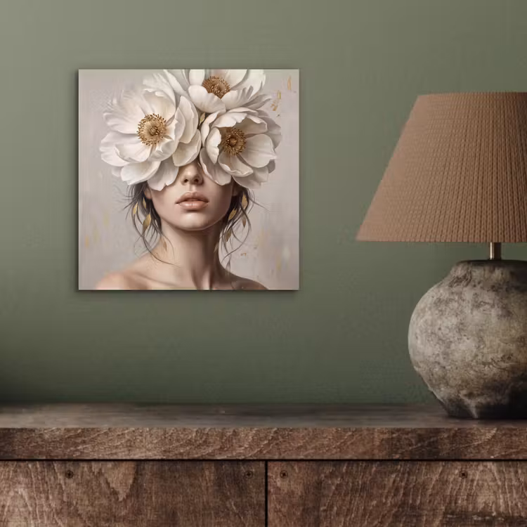 Vrouw - Pioenroos - Wit aluminium wit klein -sfeer2