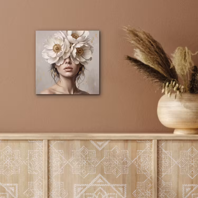 Vrouw - Pioenroos - Wit aluminium wit klein -sfeer4