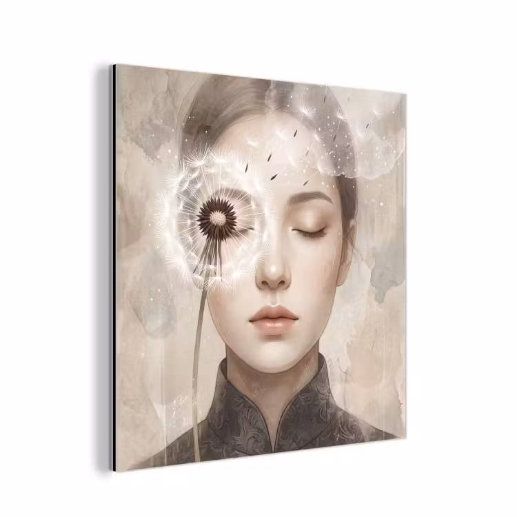 Vrouw - Sereen - Grijs aluminium wit klein -3d