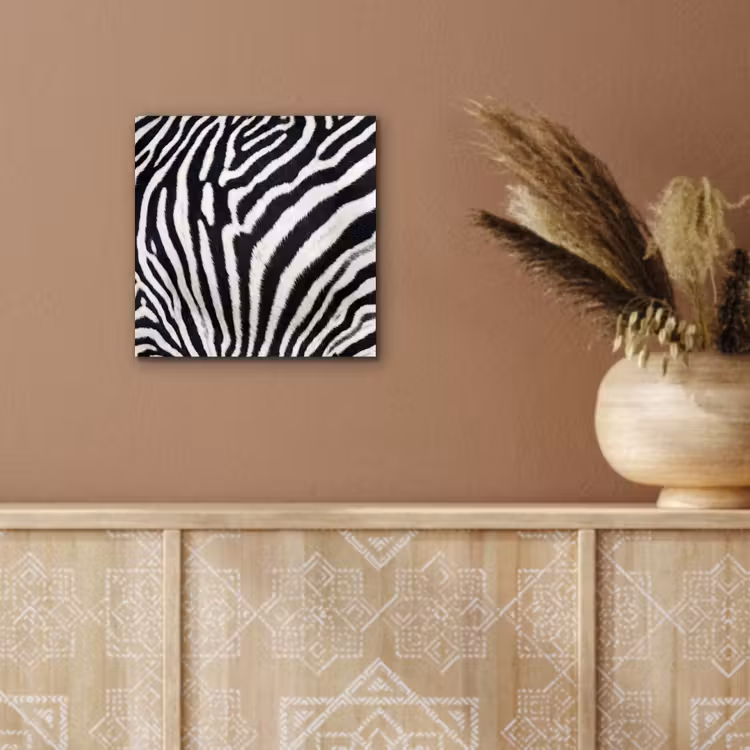 Zebra - Vacht - Klassiek - Zwart - Wit aluminium wit klein -sfeer4