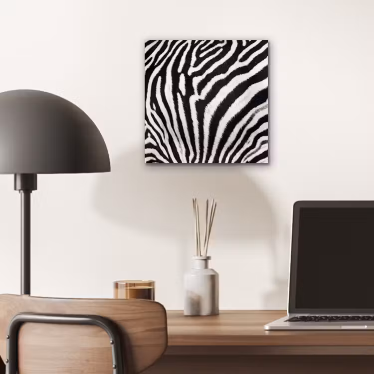 Zebra - Vacht - Klassiek - Zwart - Wit aluminium wit klein -sfeer5