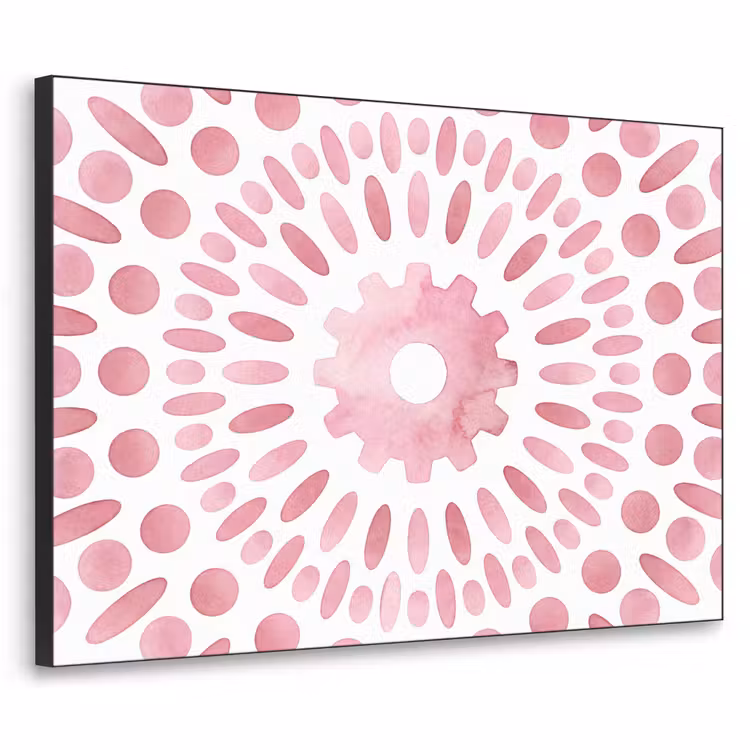 Abstract - Vormen - Patroon - Aquarel - Roze Textielframe zwart klein -3d