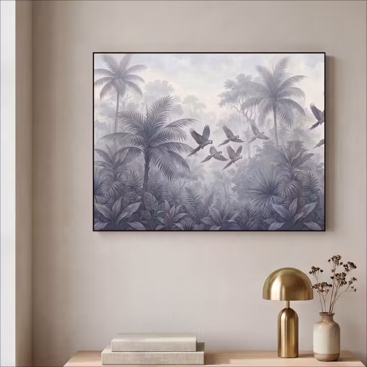 Vogel - Vliegend - Jungle - Vintage - Dieren Textielframe zwart klein -sfeer2