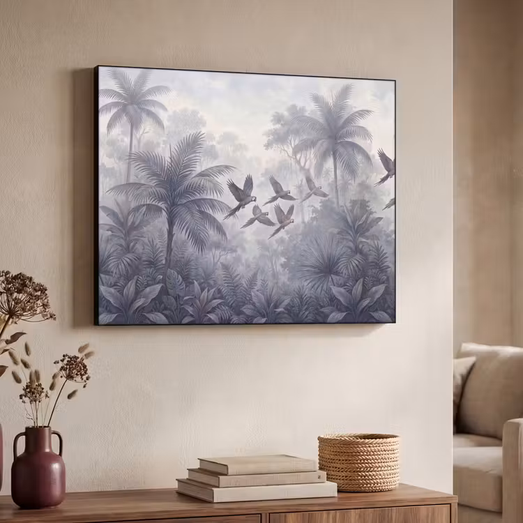 Vogel - Vliegend - Jungle - Vintage - Dieren Textielframe zwart klein -sfeer3